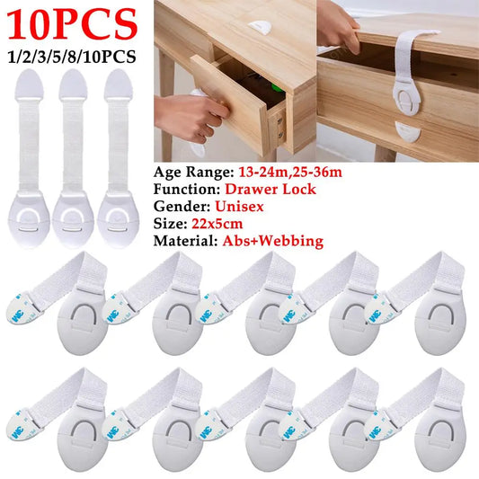 1-10pcs Child Safety Cabinet Lock Baby Security Protection Drawer Door Cabinet Lock Plastic Protection Kids Safety Door Lock