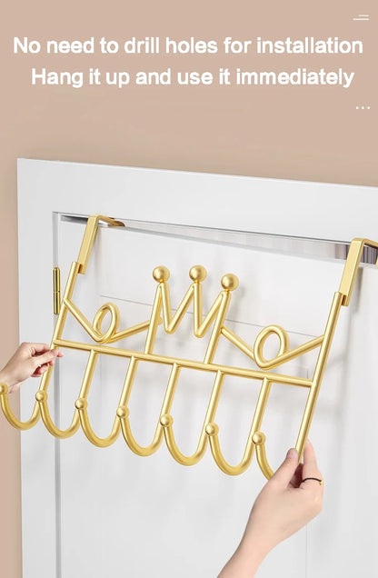 Hook Behind the Door, Punch-Free Door Rear Hanger, Door Storage Coat Hook, Entrance Door Bathroom Door Hook, Door Shelf, for Living Room, Kitchen and Bathroom