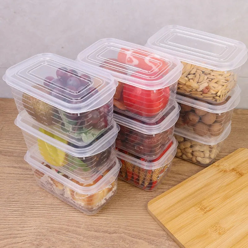 Refrigerator Storage Box Freezing Vegetable Fruit Fridge Organizer Freeze Meat Fresh-Keeping Box with Lid for Kitchen Storage