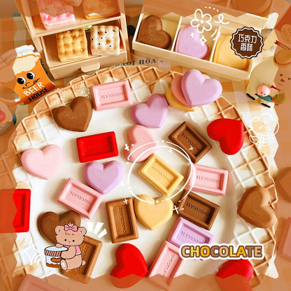 Kawaii stationery items School teacher gift Office Supplies classroom back to school chocolate Rubber Erasers cute things