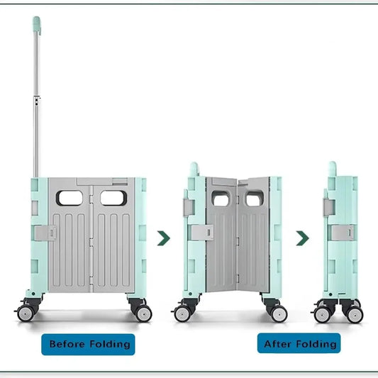 Multi functional camping vehicle, large capacity, portable, foldable, adjustable handle, outdoor picnic folding vehicle