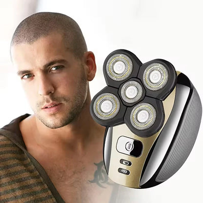 New Five Head Household Electric Hair Clipper, Bald Head, USB Charging, Large Capacity, Suitable for Facial Shaving
