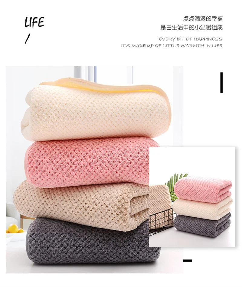 Bathing towel can be worn by women and can be wrapped around household items. Men are more than 100% cotton, absorbent and quick