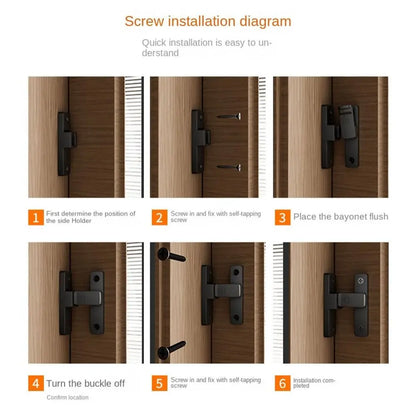 90°/180° Luminous Latch Indoor Metal Door Buckle Bathroom Door Lock Sliding Door Lock Wooden Door Burglar Barn Door Buckle