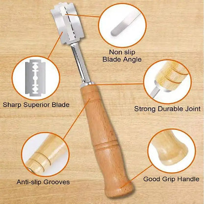 Bread Lame Bread Scoring Knife Lame Handcrafted Dough Cutter Bread Slashing Tool with 5 Razor Blades For DIY Bread Baking Pizza