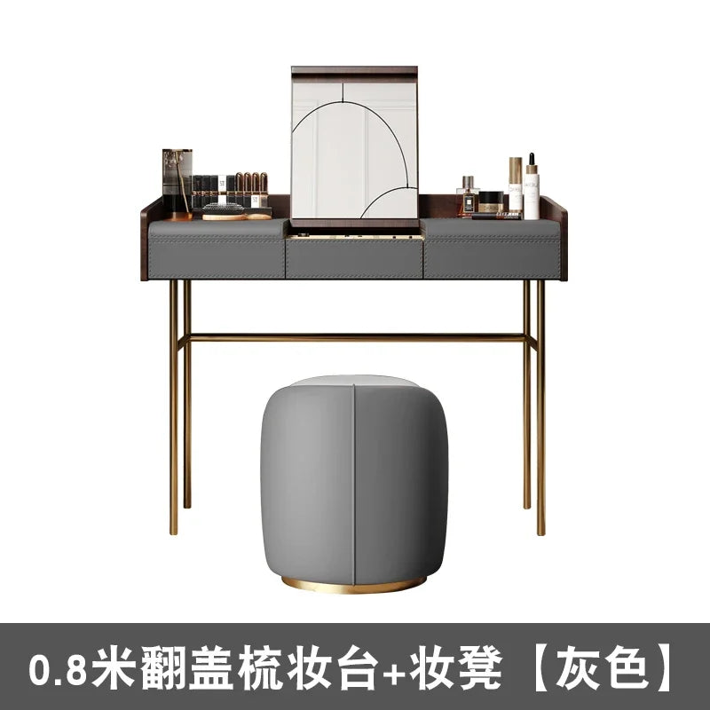 Living Room Vanity Table Nail Makeup Drawers Bedroom Storage Luxury Dressing Table European Mesa De Maquillaje Trendy Furniture