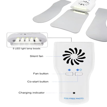 Dental LED Mirror - Anti-Fog Intraoral Reflector with Defogging for Oral Photography & Exams
