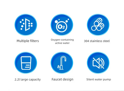 2.2L Automatic Cat Water Fountain With Faucet USB Stainless Steel Filter Silent Water Pump Cat And Dog Water Fountain Supplies