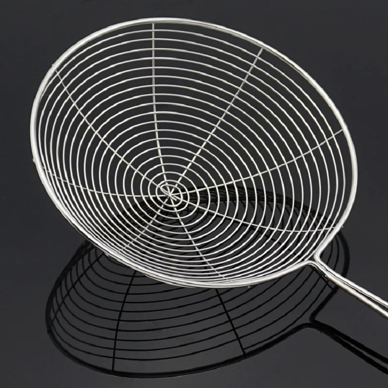 1PC Stainless Steel Strainer Ladle Skimmer Oval Fine Mesh Oil Pot Strainers Home Kitchen Tools Strainer Oil Skim Grease Foam