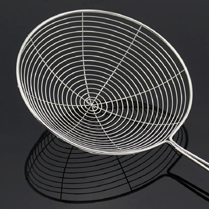 1PC Stainless Steel Strainer Ladle Skimmer Oval Fine Mesh Oil Pot Strainers Home Kitchen Tools Strainer Oil Skim Grease Foam