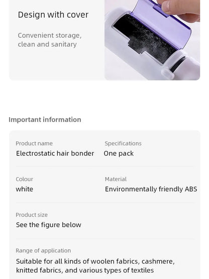 Clothes Lint Remover Electrostatic Brush Portable Coat Sweater Dry Cleaning Lint Removal Brush Pet Sticky Lint Remover