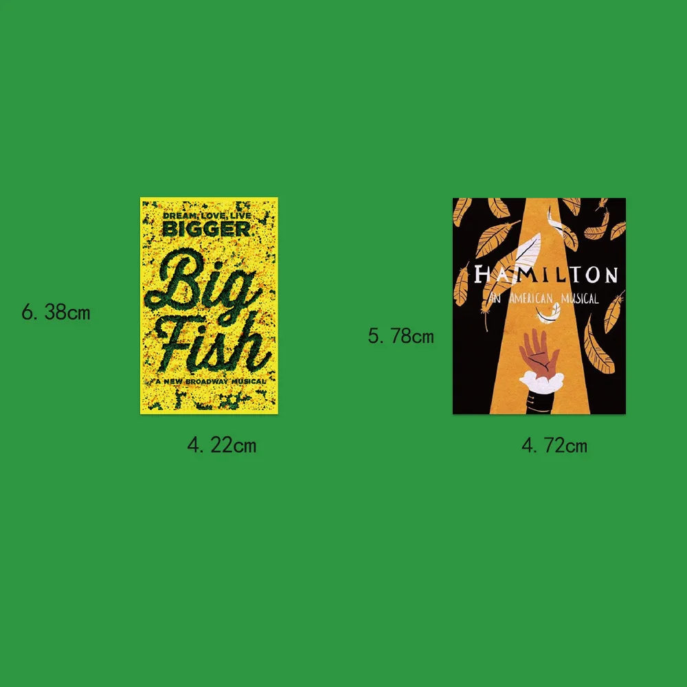 Broadway Musical Stickers, 52Pcs Pack, Classic Musical Stickers, Vinyl Waterproof Decals, Stickers for Laptop, Hydro Flask,