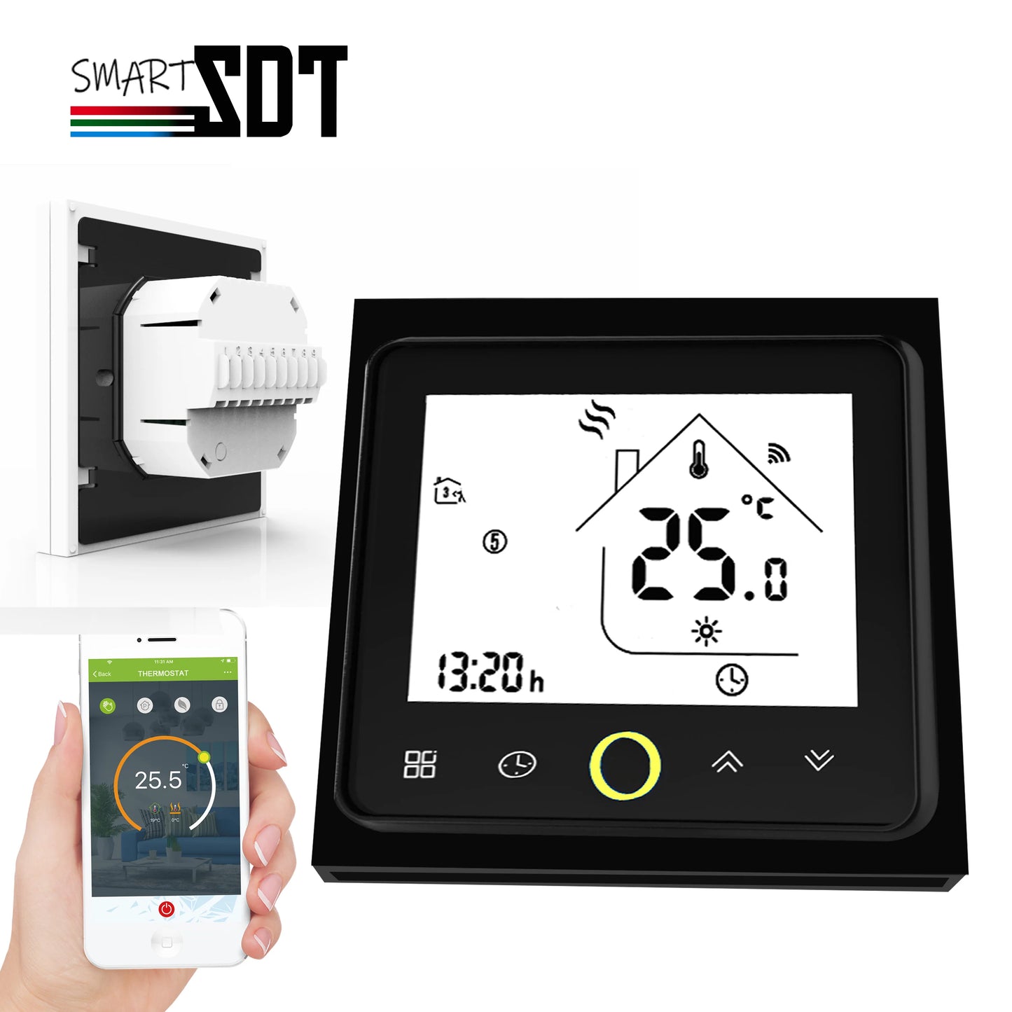SDITERSTM Smart Thermostat for HVAC&Electric Heating,Valve/Boiler Control,Zigbee/Modbus/WiFi,Smart Home/Industrial Use 24V 220V