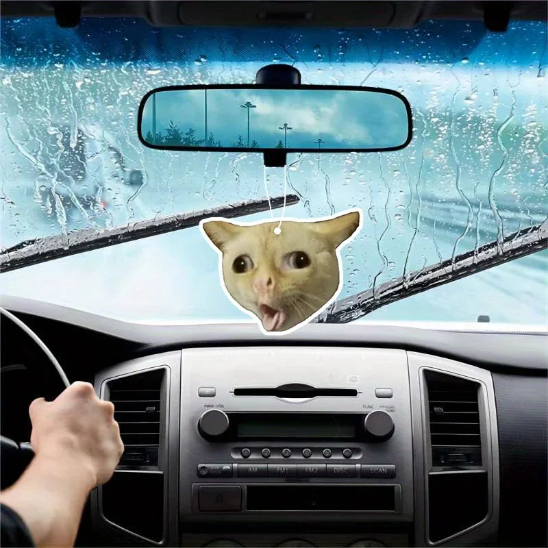 1/3pcs Funny Cat Design Car Aromatherapy Tablet, Car Fragrance Tablet, Car Rearview Mirror Pendant, Wardrobe Aromatherapy Tablet