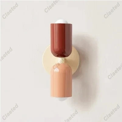 LED Wall Lamp Modern Simple Cream Double Head Light for Living Room Bedroom Besides Study Interior Decoration Fixture