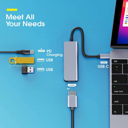 5-in-1 USB C Docking Stations USB C Hubs 4K 30Hz Type C Splitter to HDMI Adapter For Laptop Macbook Computer Accessories