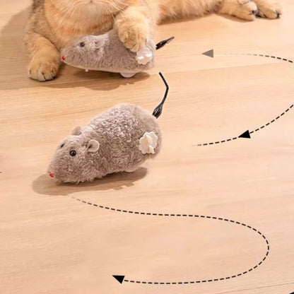 Interactive Cat Toy Electric Mouse Plush Automatic Teaser Kitten Toy Intelligent Obstacle Avoidance Pet Toy Cat Supplies