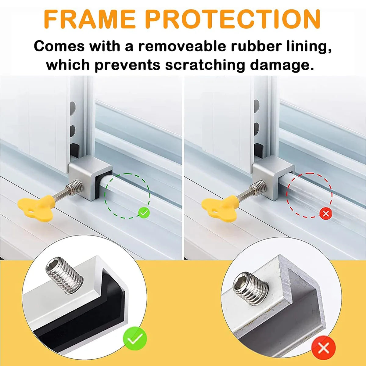 4pcs/set Sliding Window Locks Door Security Locks Window Stopper Window Security Bars with Key Adjustable Windows Security Locks