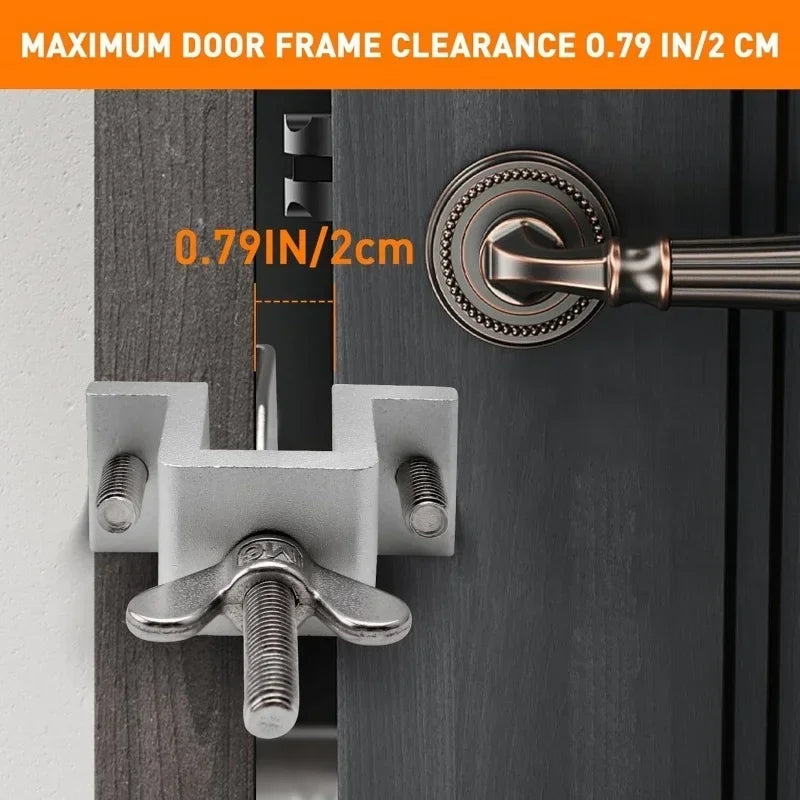 Portable Door Lock Travel Hotel Lock Dual Nut Adjustment Privacy Doors Lock Anti-Theft Door Stopper for Home Security Door Stop