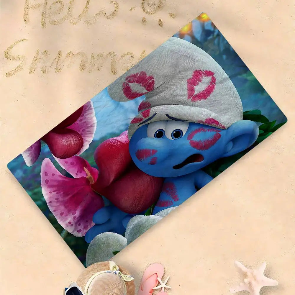 Cartoon S-Smurfs Cartoon Beach Towel Cute Kawaii Room Decor Bath Girls Children Hand Towels For Bathroom Shower
