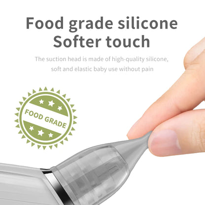 Baby Electric Nasal Aspirator Low Noise 3 Suction Levels Rechargeable Nose Sucker Cleaner Snot Booger Mucus Remover For Infant