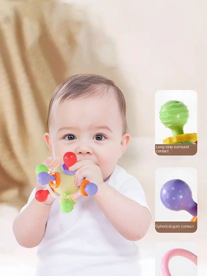 Montessori Baby Rattle Toy 0 to 6 Months Sensery Games Rubber Textured Multi Tactile Touch Balls Training Massage Soft Balls