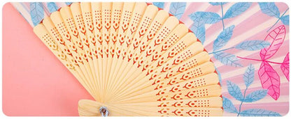 Bamboo Folding Fan Silk Chinese Fan Hand Women Black Fan Summer Female Dance Home Decoration Party Gift Home Ornament Fan Black