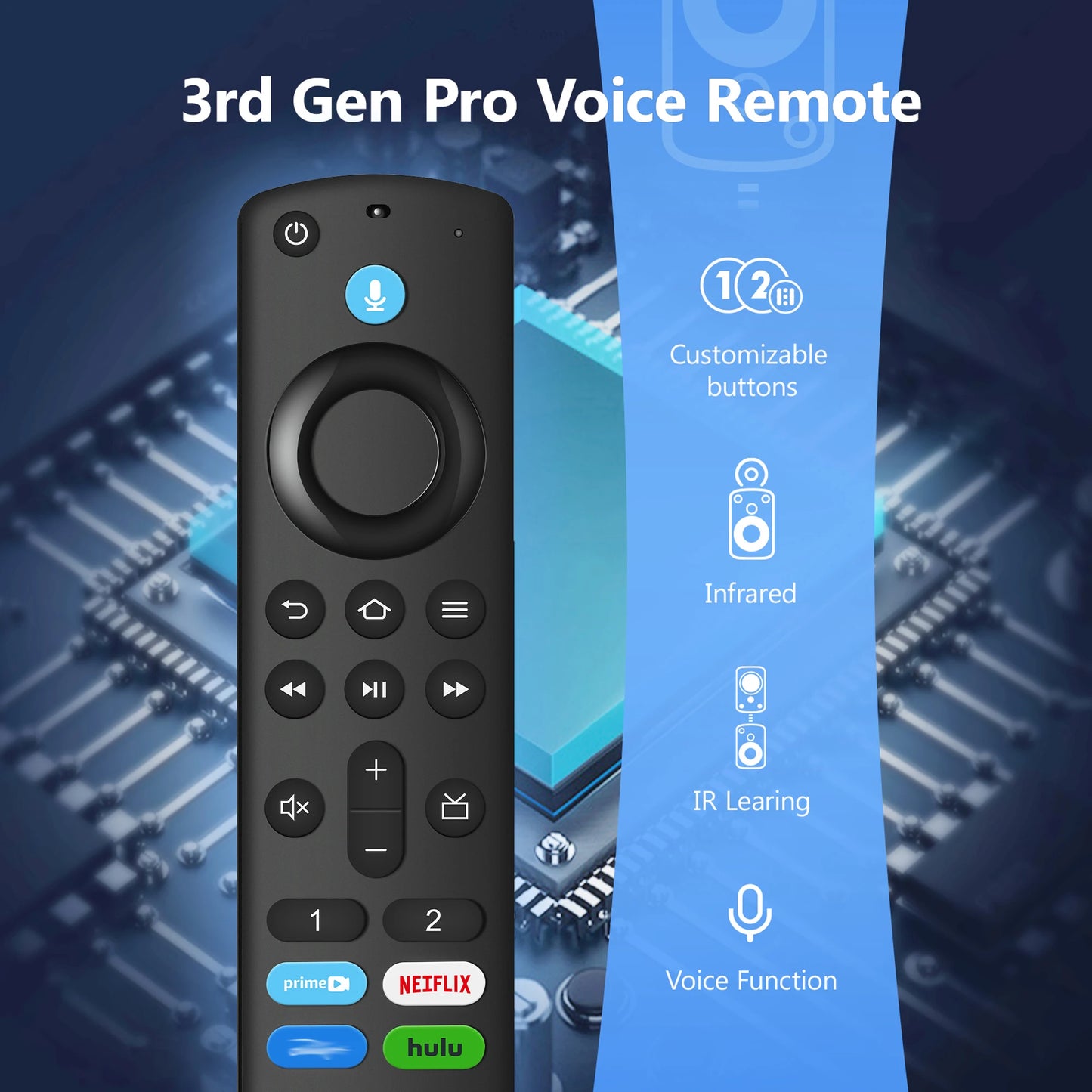 Television Voice Remote Control (3rd Gen Pro) Fit for Fire Smart TVs Stick/TV Cube/4K Max/4K/Stick Lite Universal Remote Control