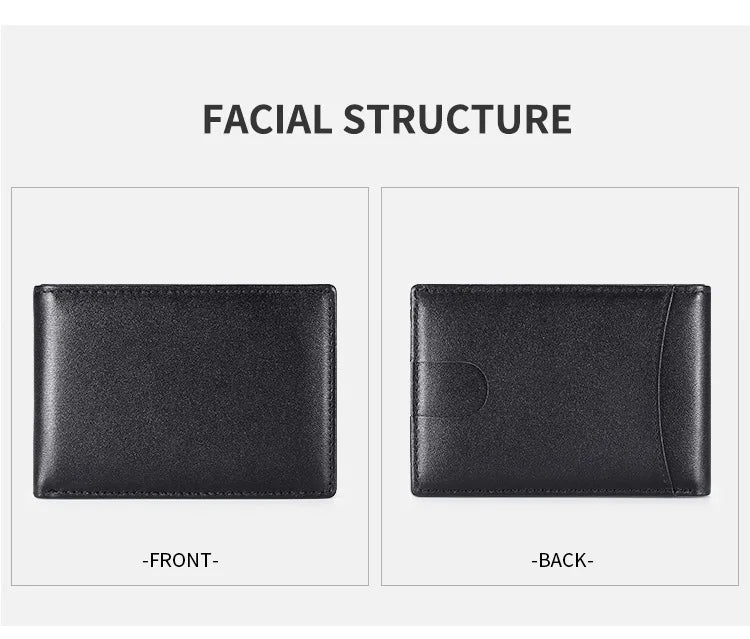 RFID Blocking Mini Men's Genuine Leather Wallet Slim Business Credit Card Holder Man Anti Theft Ultra Thin Purse For Male