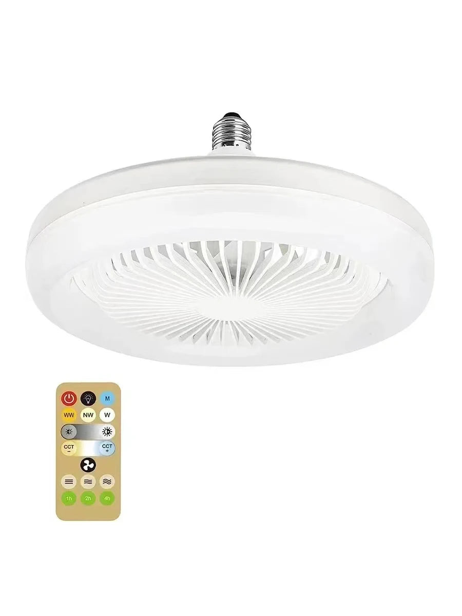 Smart 2-in-1 Ceiling Fan with Remote Control and 3-Speed E27  Lighting Base For Living Room Bedroom Fan and Lamp