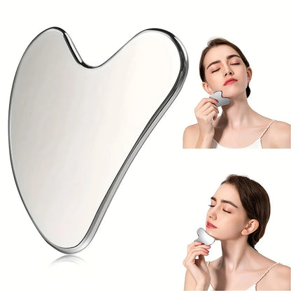 Facial Tool Gua Sha Board Beauty Skin Care Stainless Steel GuaSha Massage Tool Natural Universal Facial Silver Metal