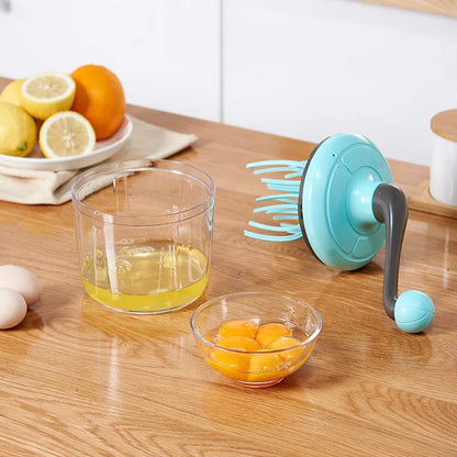 Egg Whisk Plastic Hand Crank Push Whisk Blender Long Crank Multi-Functional Manual Eggs Beater Practical Kitchen Tool