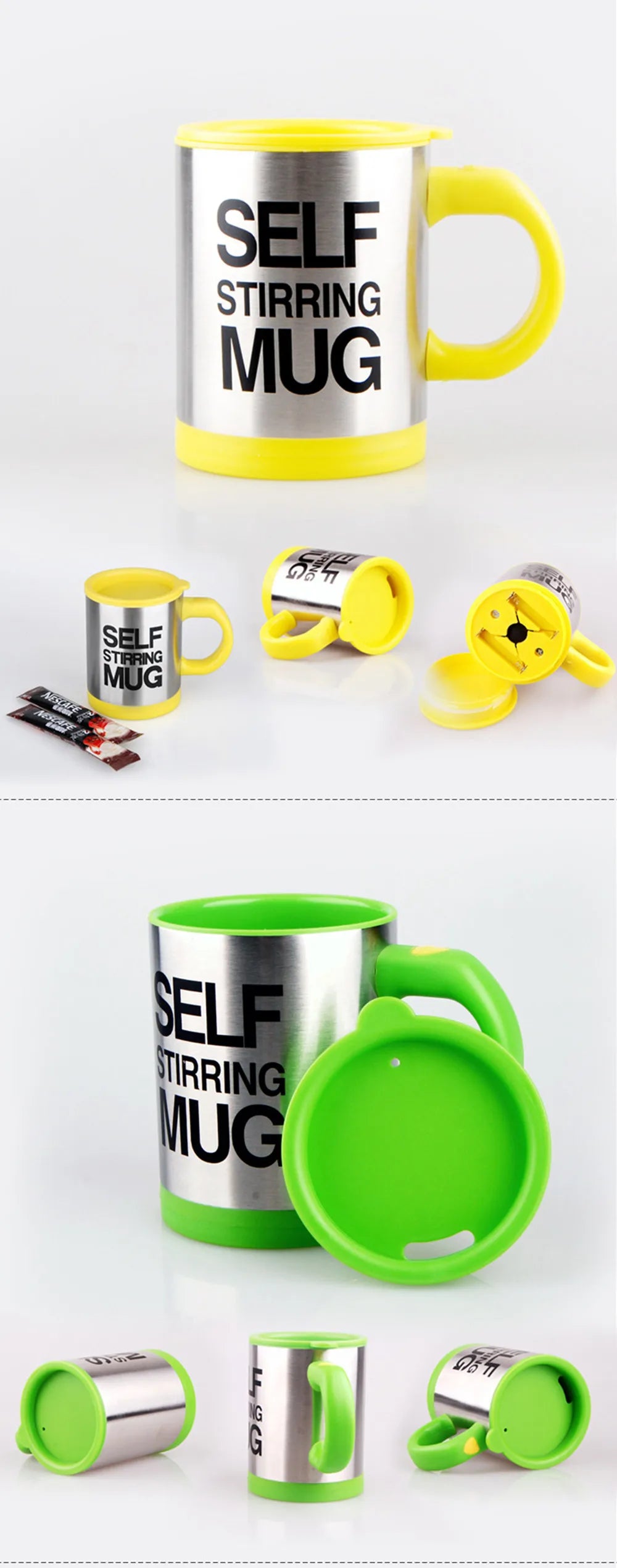 Mug 400ml Electric Mixing Cup Lazy Automatic Self Stirring Coffee Milk Drink Mug Blender Stainless Steel with Lid Gift Box