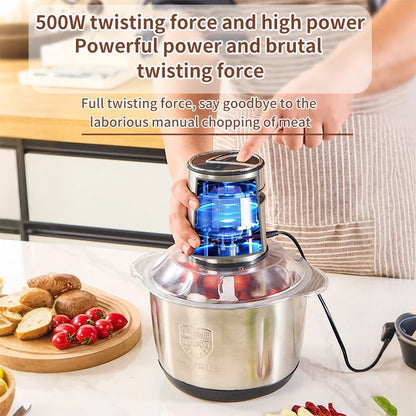 5L Electric Food Chopper Vegetable Chopper Small Food Processor Meat Grinder Mixer Electric Dicer Baby Food Processor