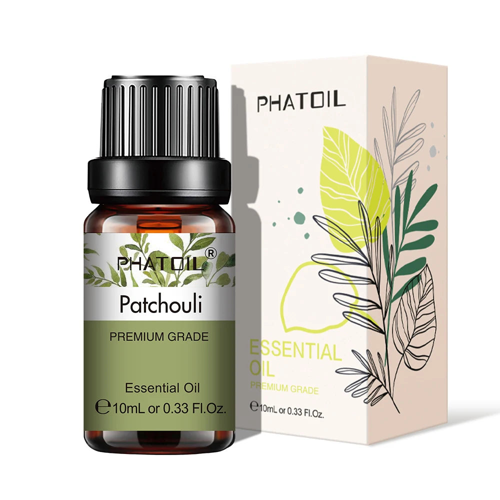 PHATOIL Natural Plant Essential Oil 10ml Eucalyptus Rose Lemon Bergamot Vanilla Peppermint 1PCS Aroma Essential Oil For Diffuser