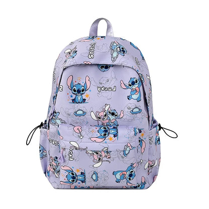 New Student Backpacks Stitch Printed Schoolbags Trendy Backpacks Large-capacity Lightweight Student Casual Bags Anime Schoolbags
