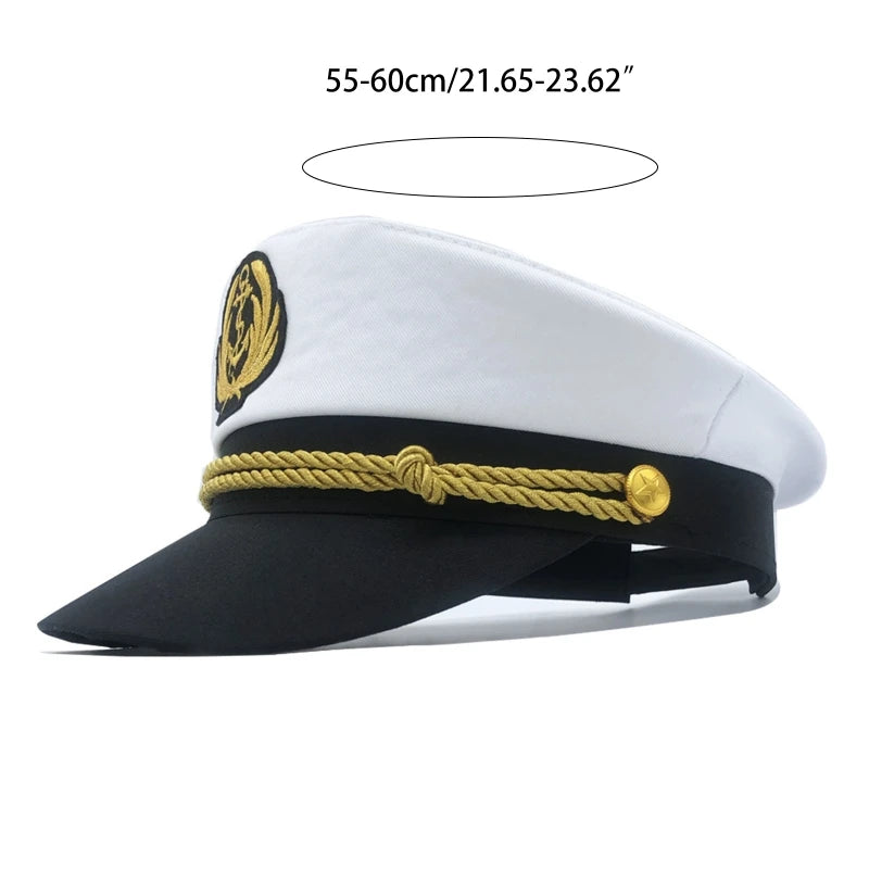 Navy Marine Hat Yacht Captain Hat  Captain Costume Men  Cap Beanie Navy Marine  Hat Formal Dress