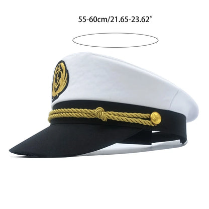 Navy Marine Hat Yacht Captain Hat  Captain Costume Men  Cap Beanie Navy Marine  Hat Formal Dress