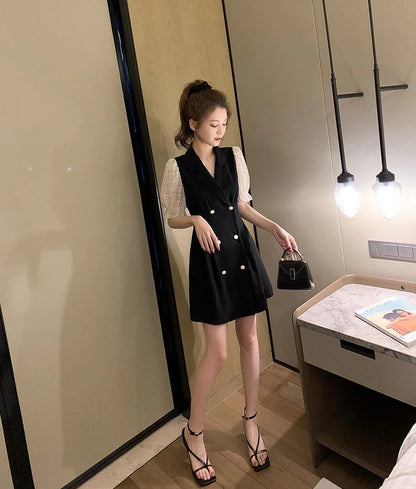 Clothes Mesh Dresses for Women 2024 Formal Occasion Blazer Holiday Woman Dress New Features of In Hot Fashion Sensual Sexy Loose