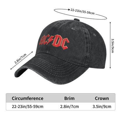 Classic AC Shook Me DC Baseball Cap Men Women Distressed Denim Snapback Hat  Outdoor Summer Gift Hats Cap
