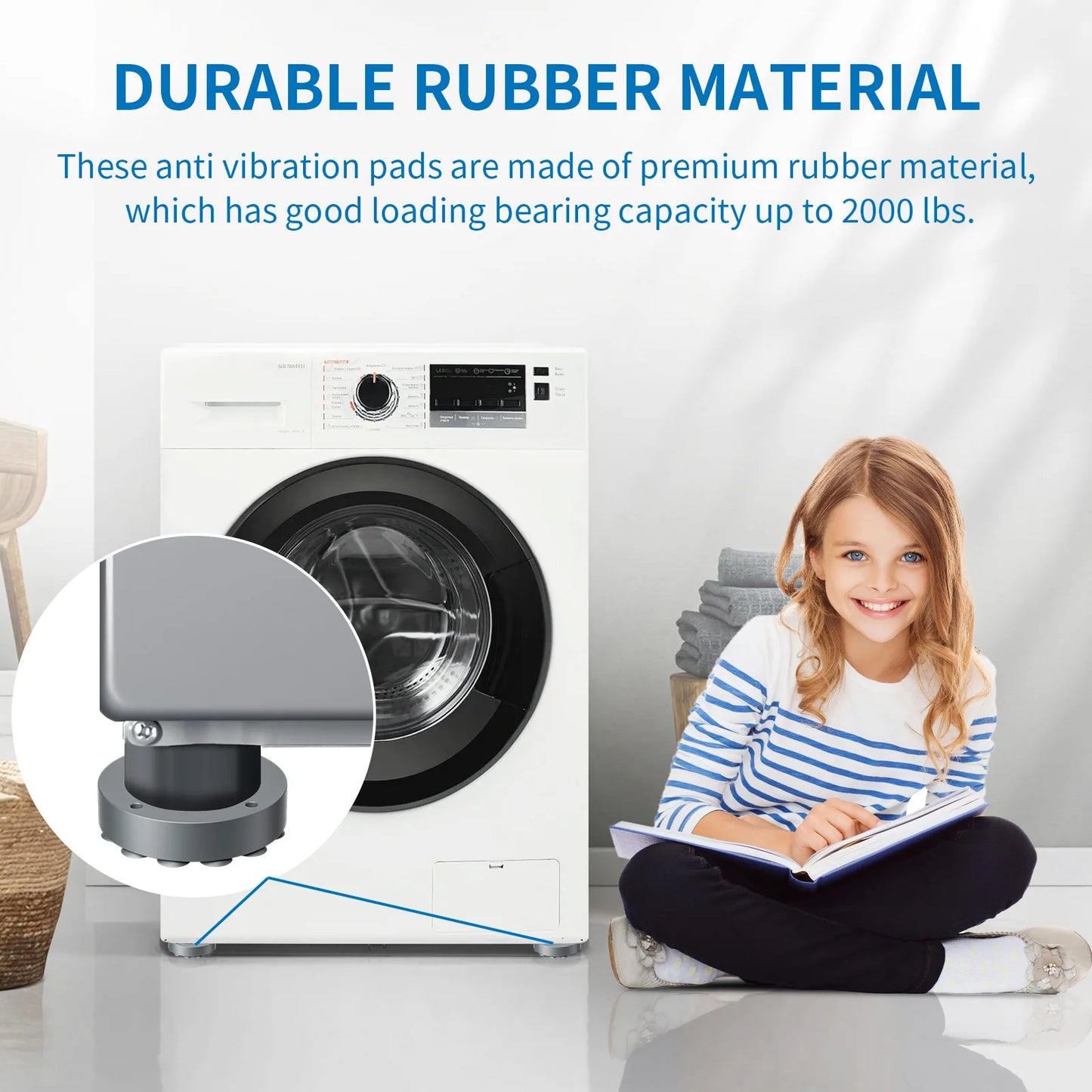 Anti Vibration Feet Pads For Washing Machine Mat Slipstop Silent Universal Slip Shock-absorbing Foot Washing Machine Protects