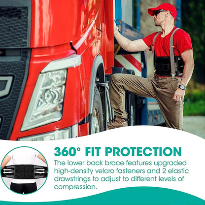 Back Brace with Lumbar Pad,6 Flexible Support,Back Brace for Men Lower Back,Lightweight Back Brace for Lower Back Pain