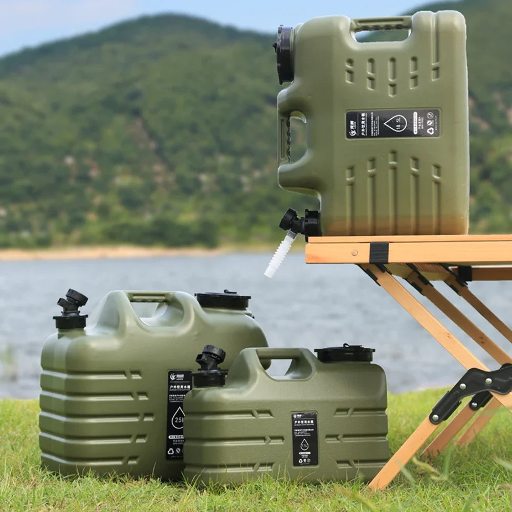 11L Water Bucket Large Capacity Portable Drinking Water Canister with Detachable Faucet No Leakage for Outdoor Travel Driving