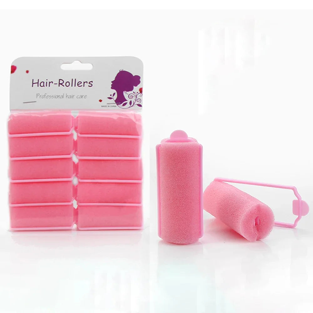 10 Pcs Soft Sponge Foam Cushion Hair Rollers Sleeping Curlers Hairdressing Kit DIY Home Hair Styling Tool Hair Salon for Barber