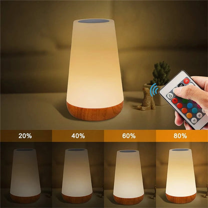 13 Color Changing Night Light RGB Remote Control Touch Dimmable Lamp Portable Table Bedside Lamps USB Rechargeable Night Lamp