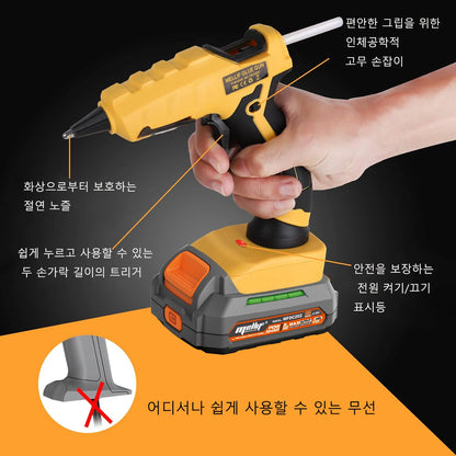 Cordless Hot Glue Gun Compatible with Dewalt 18V 20V Battery for Arts/Crafts/Diy/Repairs(Tool Only)with 30Pcs 7*150mm Glue Stick