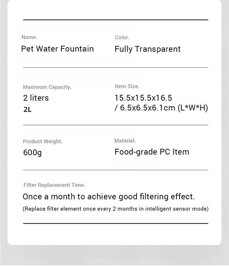 Auto Smart Cat Water Fountain Quiet Tilted Design Energy Efficient Pet Drinker for Fresh Water Circulation