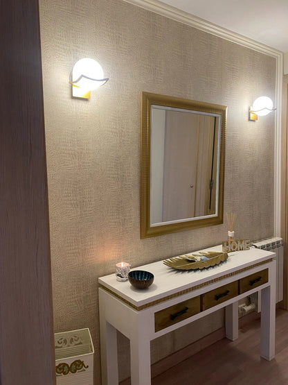 Decorative Modern Wall Lamp with Glass Shade Bedside Bedroom Loft Design Up Down Iron Led Wall Lights Gold for Home Mirror E27