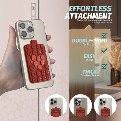 Heart Shape Double Sided Phone Suction Holder, Multi-Purpose Silicone Suction Cup Phone Mount Phone Case Sticky Phone Grip