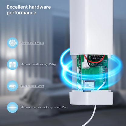 Smart Curtain Motor Electric WiFi and Zigbee Curtain Opener Remote Control For Curtain Track  Compatible with Alexa